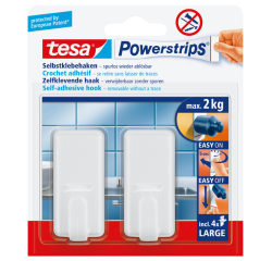 Gb_powerstrips crochet adhésif large classic, blanc