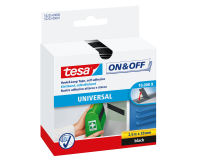 Self-adhesive tesa® On & Off hook and loop tape 2.5m x 20mm black