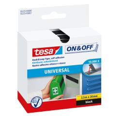 Gb_on & off bande auto-agrippante, 20 mm x 2,5 m, noir