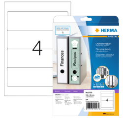 Rugetiket HERMA 5123 192x59mm zelfklevend wit 100 etiketten