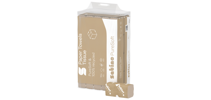 Satino PureSoft PT3 Hand Towels 277540 2-ply V-Fold 240x230mm natural 20x 200 sheets