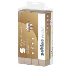 Essuie-mains Satino PT2 PureSoft 277520 2 épaisseurs pli-W 206x320mm naturel 25x 120 feuilles