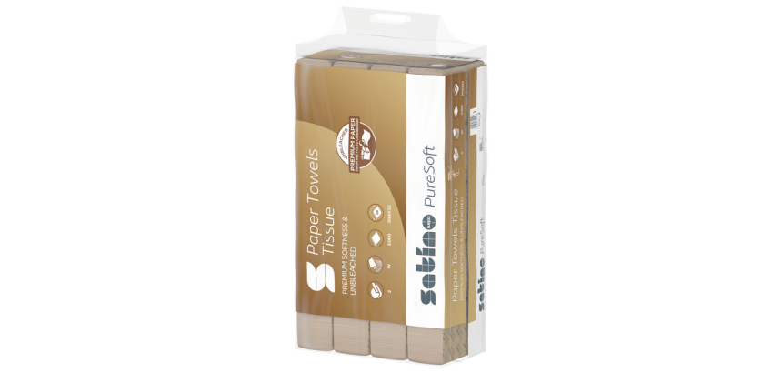 Satino PT2 PureSoft Hand Towels 277520 2-ply W-fold 206x320mm natural 25x 120 sheets