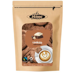 Koekjes Hoppe Cookies fairtrade double chocolate circa 125stuks