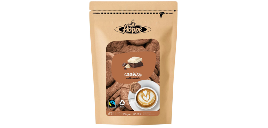 Biscuits Hoppe Cookies Fairtrade double chocolat env 125 pièces