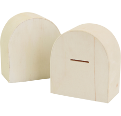 Tirelire Creotime bois 10x9cm