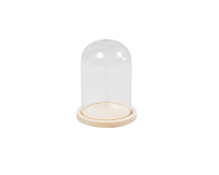Cloche Creotime avec socle en bois 9,5x6cm