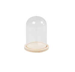 Cloche Creotime avec socle en bois 9,5x6cm
