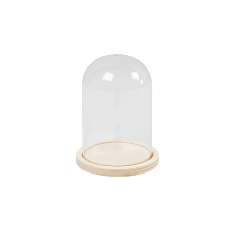 Cloche Creotime avec socle en bois 9,5x6cm