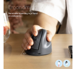 Vertical ergonomic wireless rechargeable mouse R-Go HE Basic right-handed grey - size M