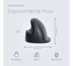 Vertical ergonomic wireless rechargeable mouse R-Go HE Basic right-handed grey - size M