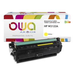 EN_Toner remanufacturé OWA - standard - Jaune - pour HP W2122A