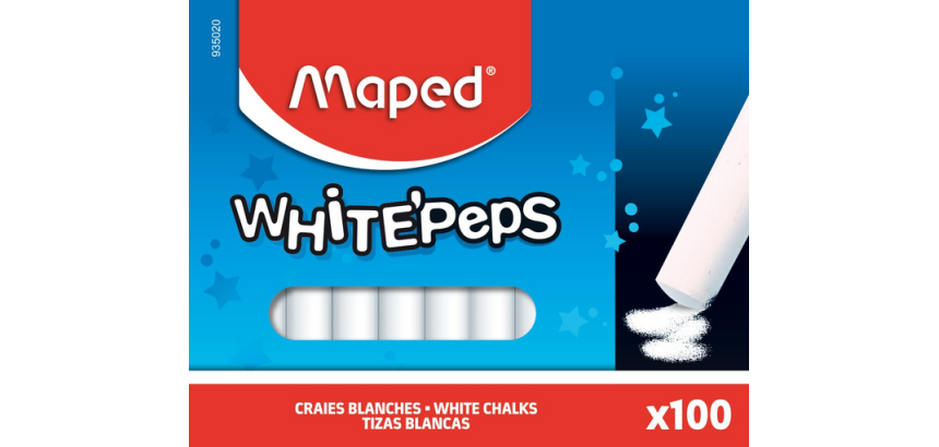 Kreide Tafelschwarz Maped White'Peps Schachtel 100 Stück weiß