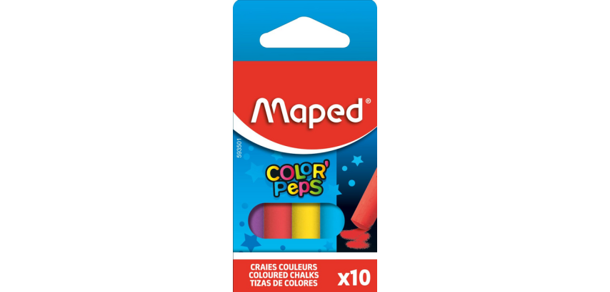Tafelkreide Maped Color'Peps Schachtel mit 10 gemischten Stücken