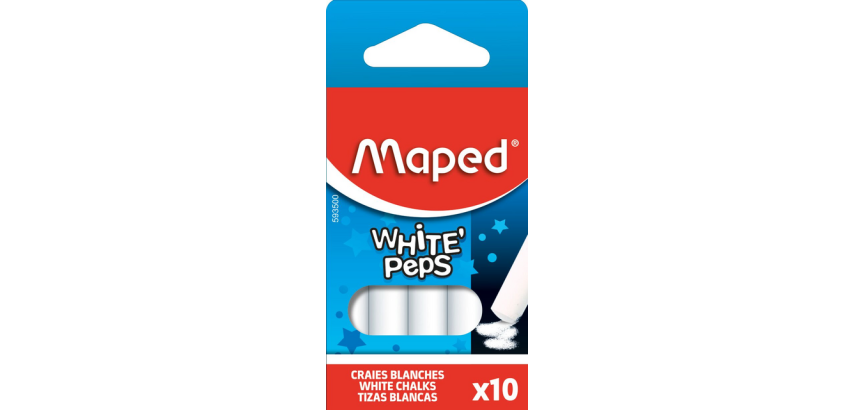 Maped White'Peps blackboard chalk box 10 pieces white