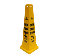 Cône de sécurité Rubbermaid multilingue 91cm jaune