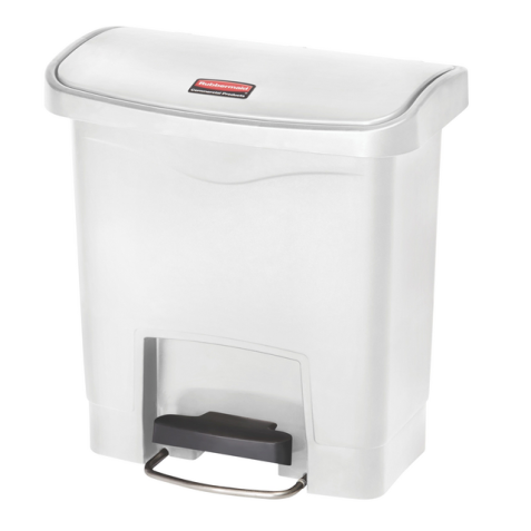 Poubelle à pédale Rubbermaid Slim Jim Step-On 15L blanc