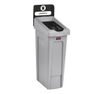 Deksel Rubbermaid Slim Jim Recyclestation gesloten zwart