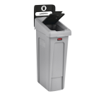Deksel Rubbermaid Slim Jim Recyclestation gesloten zwart