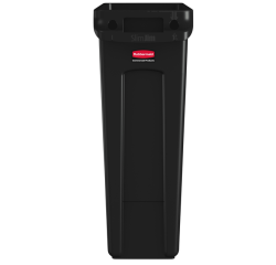 Afvalbak Rubbermaid Slim Jim Vented met luchtsleuven 87 liter zwart