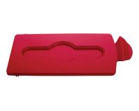 Deksel Rubbermaid Slim Jim Recyclestation gesloten rood