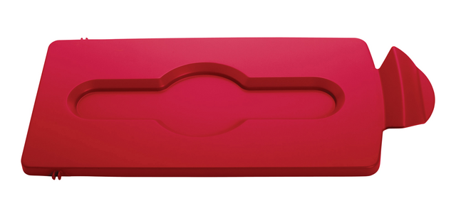 Deksel Rubbermaid Slim Jim Recyclestation gesloten rood
