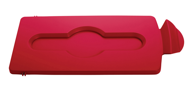 Deksel Rubbermaid Slim Jim Recyclestation gesloten rood