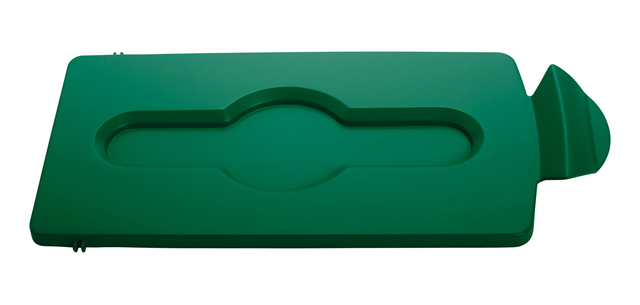 Deksel Rubbermaid Slim Jim Recyclestation gesloten groen