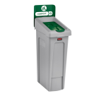 Deksel Rubbermaid Slim Jim Recyclestation gesloten groen