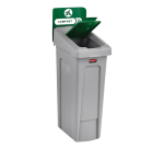 Deksel Rubbermaid Slim Jim Recyclestation gesloten groen
