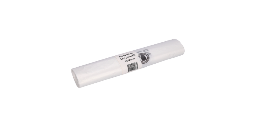 Cleaninq Trash Bag 63x70cm HDPE Recycled T15 50L Transparent Roll 25 pieces