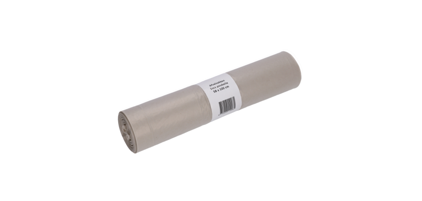 Sac poubelle Cleaninq 58x100cm LDPE Recycled T50 80L transparent rouleau 25 pièces