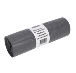 Sac poubelle Cleaninq 60x80cm LDPE Recycled T30 60L avec bande à tirer gris rouleau 25 pièces
