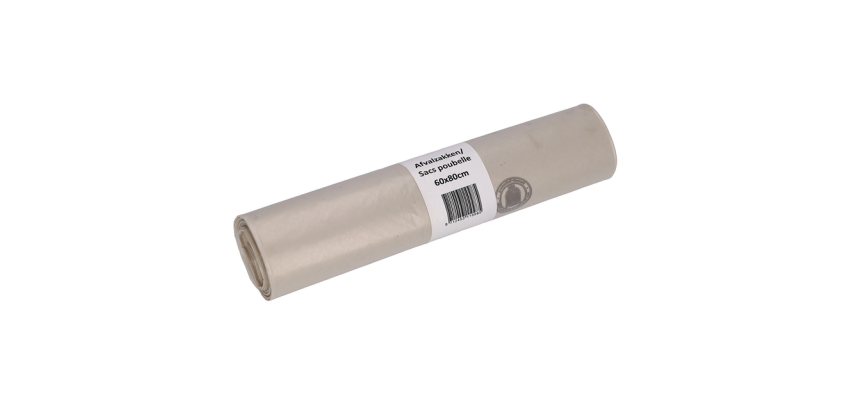 Sac poubelle Cleaninq 60x80cm LDPE Recycled T50 60L transparent rouleau 20 pièces