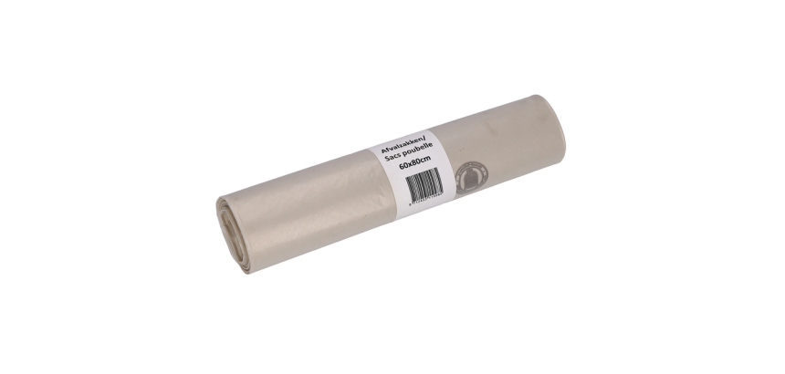 Cleaninq Trash Bag 60x80cm LDPE Recycled T50 60L transparent roll 20 pieces