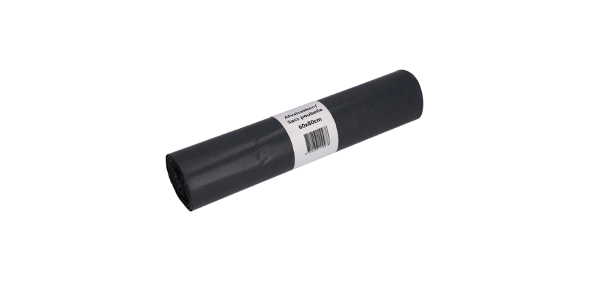 Cleaninq Trash Bag 60x80cm LDPE Recycled T50 60L gray roll 20 pieces
