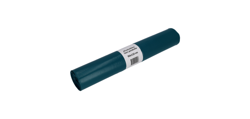 Cleaninq Trash Bag 90x110cm LDPE Recycled T60 160L blue roll 20 pieces