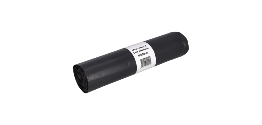 Cleaninq Trash Bag 60x90cm LDPE Recycled T50 70L gray roll of 25 pieces