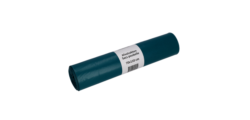 Sac poubelle Cleaninq 70x110cm LDPE Recycled T70 120L bleu rouleau 20 pièces