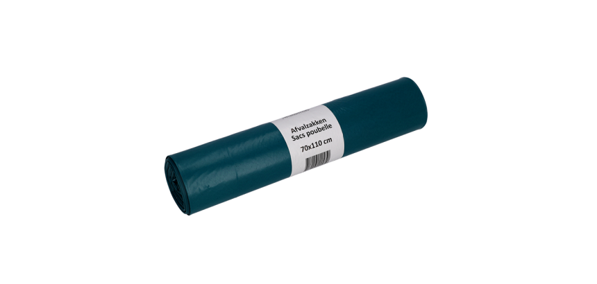 Cleaninq Trash Bag 70x110cm LDPE Recycled T70 120L blue roll 20 pieces