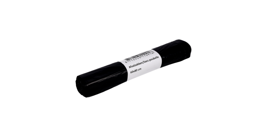 Cleaninq Trash Bag 60x80cm HDPE T23 60L Black Roll 20 Pieces