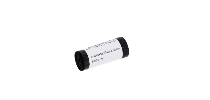 Sac poubelle Cleaninq 50x55cm HDPE T15 25L noir rouleau 50 pièces