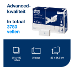 Tork H2 Xpress Advanced 120398 Multifold Hand Towels 2-ply 212x255mm white 21x 180 sheets