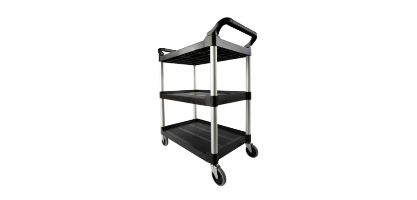 Serveerwagen Rubbermaid met 10cm zwenkwielen zwart