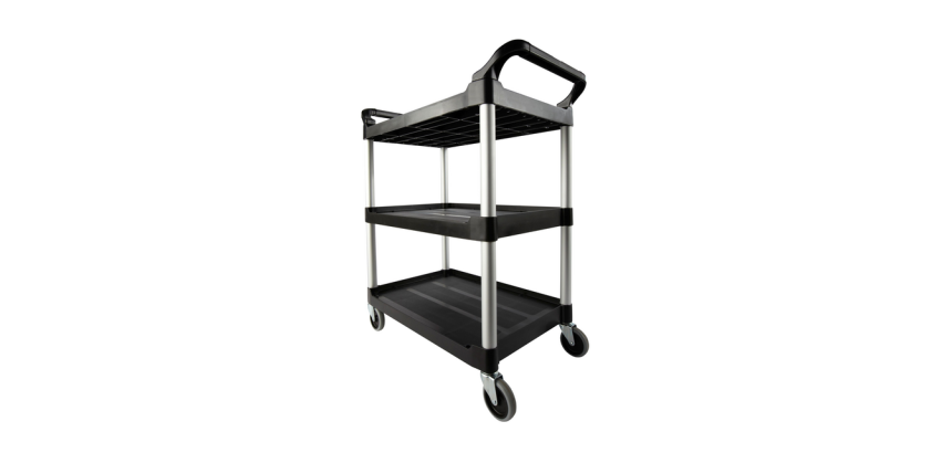 Serveerwagen Rubbermaid met 10cm zwenkwielen zwart
