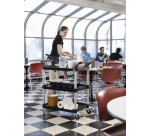 Serveerwagen Rubbermaid met 10cm zwenkwielen zwart