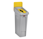 Deksel Rubbermaid Slim Jim Recyclestation inwerpopening voor gemengde recycling geel