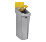 Deksel Rubbermaid Slim Jim Recyclestation inwerpopening voor gemengde recycling geel