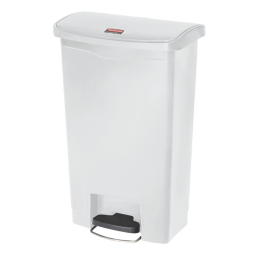 Poubelle à pedale Rubbermaid Slim Jim Step-On 50L blanc