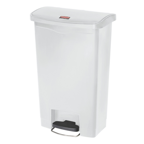 Poubelle à pedale Rubbermaid Slim Jim Step-On 50L blanc